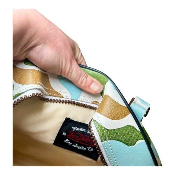 Rare Vintage Von Dutch 90's Handbag Camo Camouflage Cow Print Bowling Bag/Tote - Picture 9 of 9